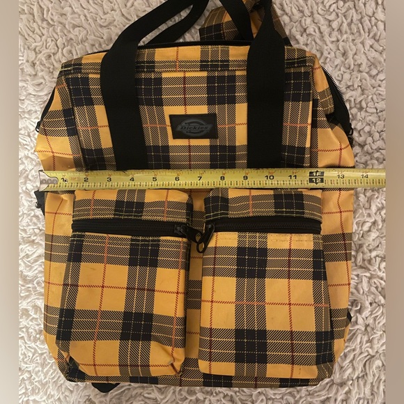 Dickies Backpack Bag in Yellow and Black Plaid